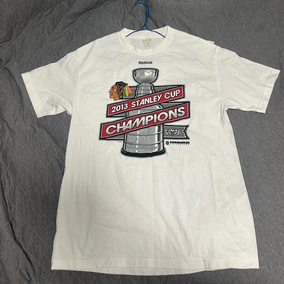 Vintage Reebok 2013 Chicago Blackhawks Stanley Cup Champions T Shirt - Picture 1 of 3